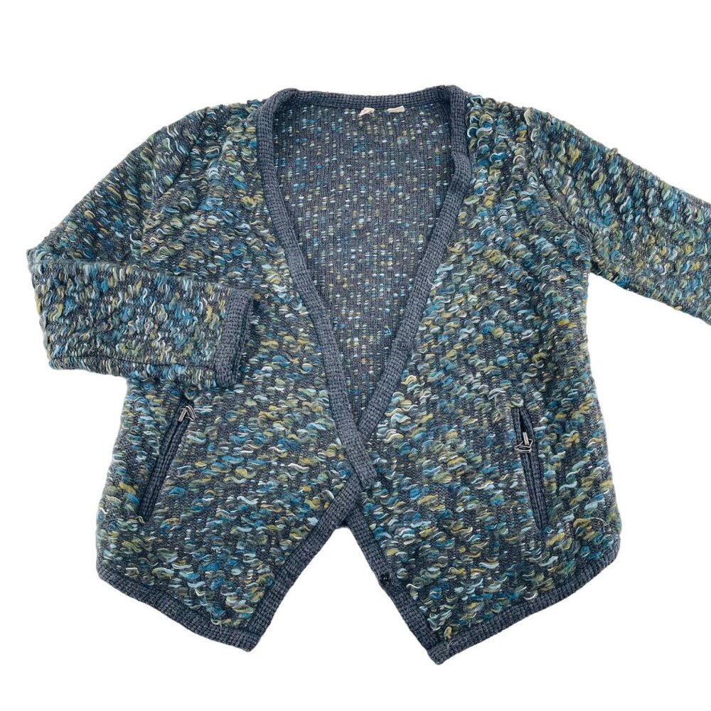 Moth Womens Open Front Cardigan‎ Sweater S Wool Blend Multi-Color Anthropologie